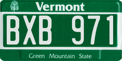 VT license plate BXB971