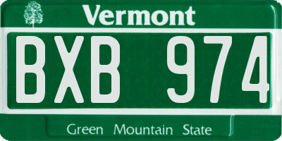 VT license plate BXB974