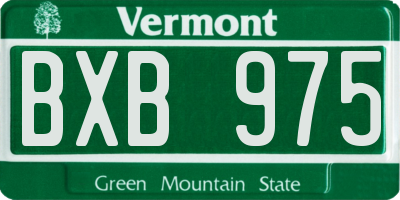 VT license plate BXB975