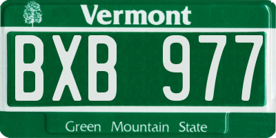 VT license plate BXB977