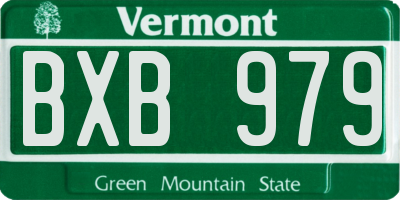 VT license plate BXB979