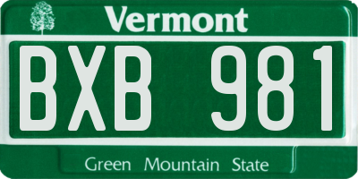 VT license plate BXB981
