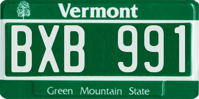 VT license plate BXB991