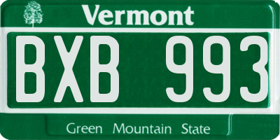 VT license plate BXB993