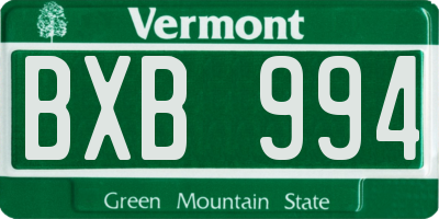 VT license plate BXB994