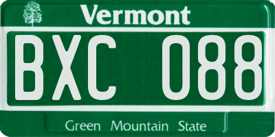 VT license plate BXC088
