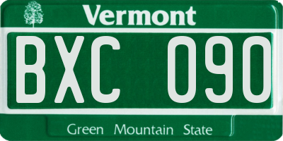 VT license plate BXC090