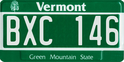 VT license plate BXC146