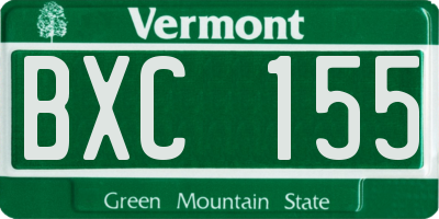 VT license plate BXC155