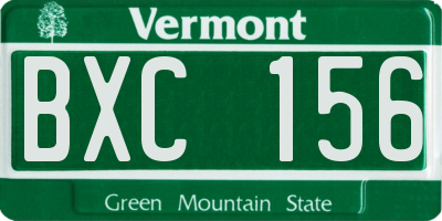 VT license plate BXC156