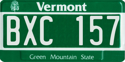 VT license plate BXC157