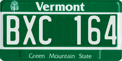VT license plate BXC164