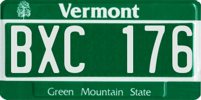 VT license plate BXC176