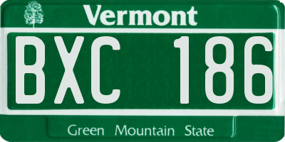 VT license plate BXC186