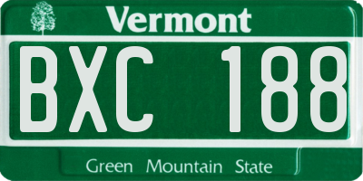 VT license plate BXC188