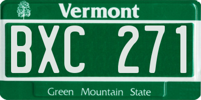 VT license plate BXC271