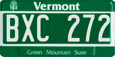 VT license plate BXC272