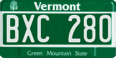 VT license plate BXC280