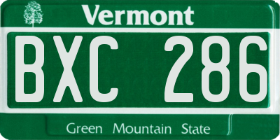 VT license plate BXC286