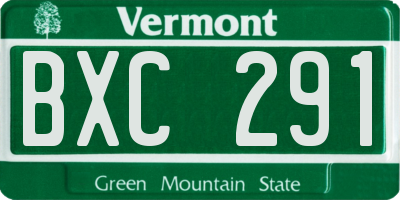 VT license plate BXC291
