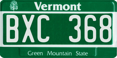 VT license plate BXC368