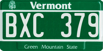 VT license plate BXC379