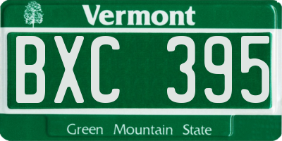VT license plate BXC395