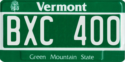 VT license plate BXC400