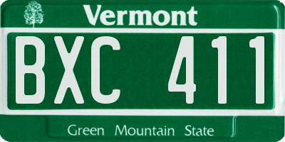 VT license plate BXC411