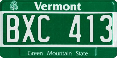 VT license plate BXC413