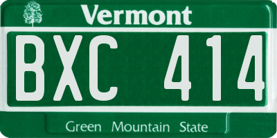 VT license plate BXC414