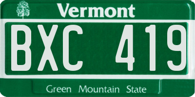 VT license plate BXC419