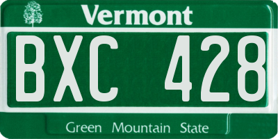 VT license plate BXC428