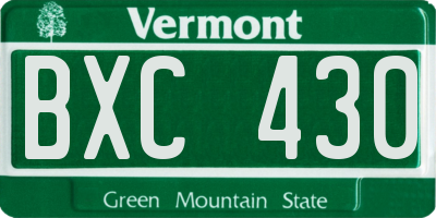 VT license plate BXC430