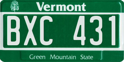 VT license plate BXC431