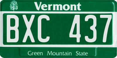 VT license plate BXC437