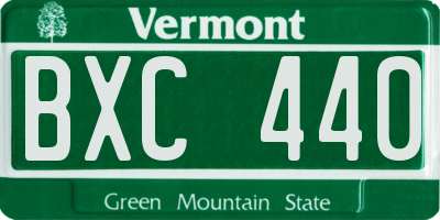 VT license plate BXC440