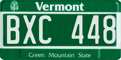 VT license plate BXC448