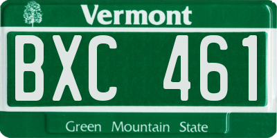 VT license plate BXC461