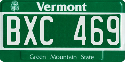 VT license plate BXC469