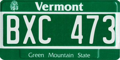 VT license plate BXC473