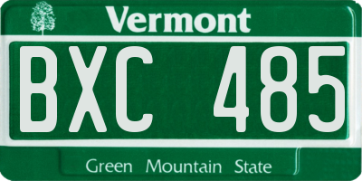 VT license plate BXC485
