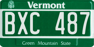 VT license plate BXC487