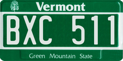 VT license plate BXC511