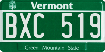 VT license plate BXC519