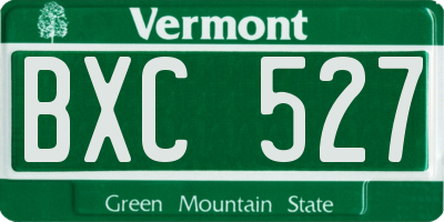 VT license plate BXC527