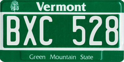 VT license plate BXC528