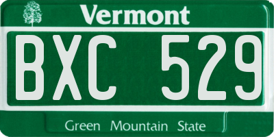 VT license plate BXC529
