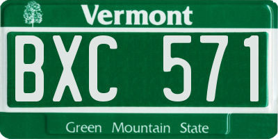 VT license plate BXC571