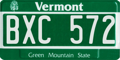 VT license plate BXC572